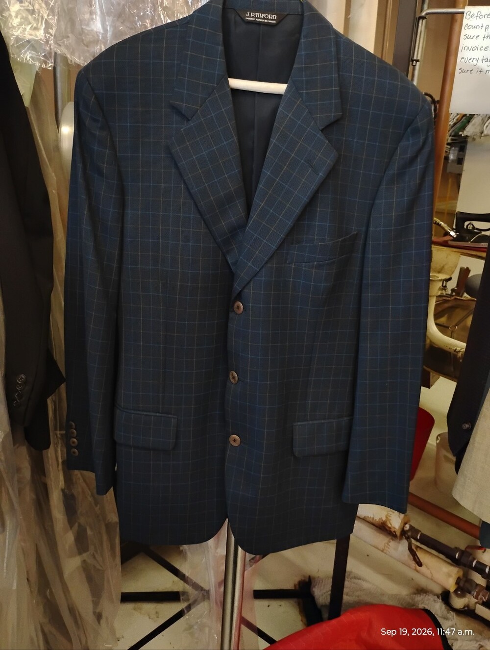 Samuelsohn Blue Windowpane Sport Coat